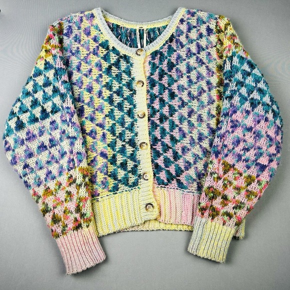 Anthropologie Sweaters - By Anthropologie Women's S Oversized Rainbow Cardigan Sweater